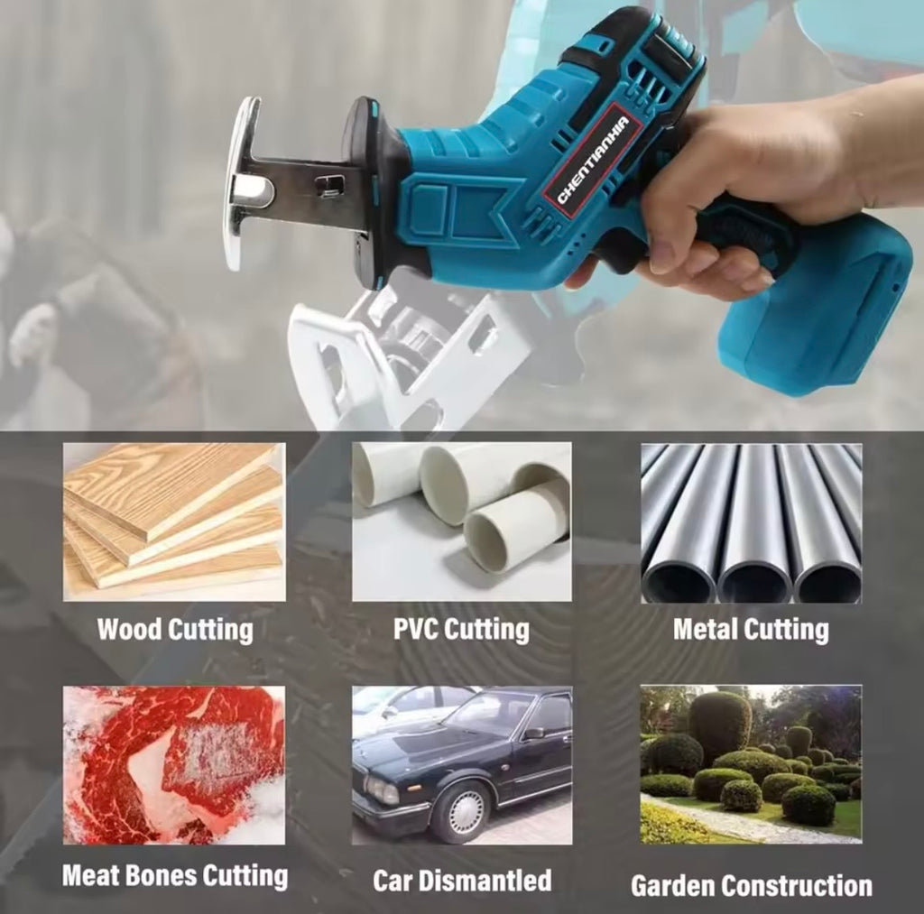 2 Battery 21V Reciprocating Saw Cordless Hand Electric Wood Metal Cutter 4-Blade